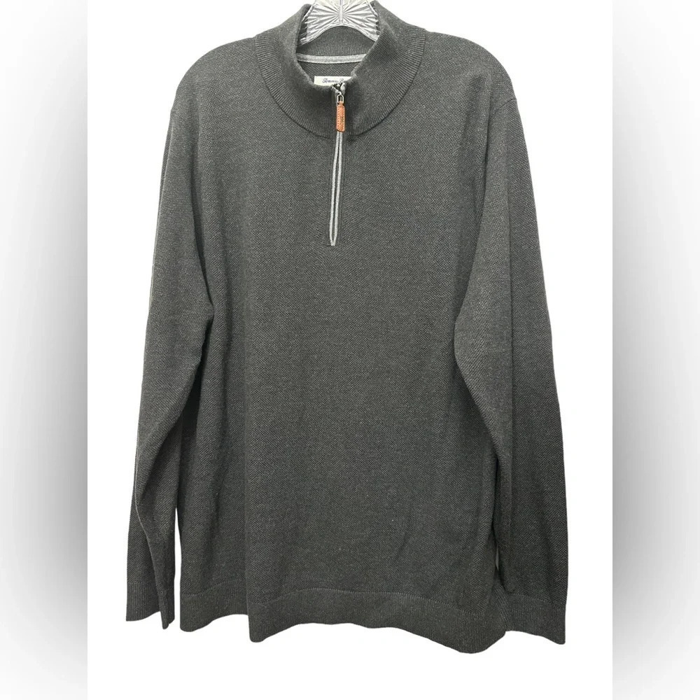 Tommy Bahama Coolside IslandZone Half Zip Sweater Mens XL Gray Quarter Zip Knit
